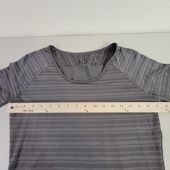 Athleta Women's Long Sleeve Layering Reflective Activewear Top Grey Stripe Small - Picture 9 of 12